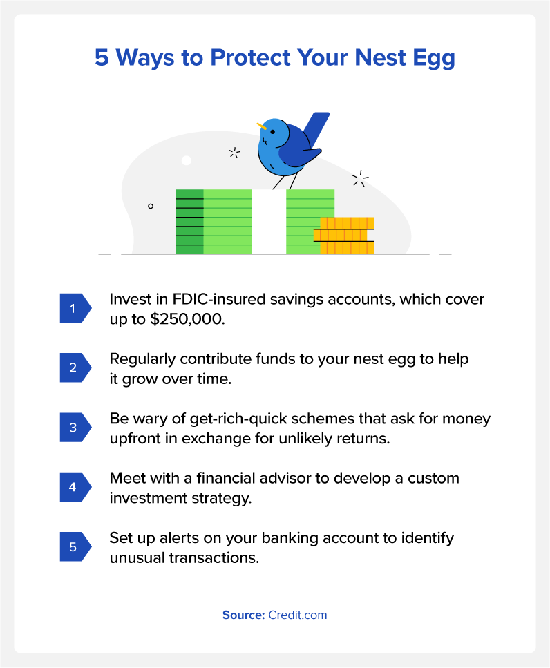 Graphic with ways to protect your nest egg.